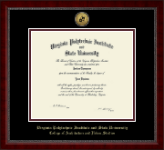 Virginia Tech diploma frame - Gold Engraved Medallion Diploma Frame in Sutton