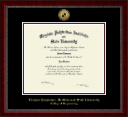 Virginia Tech diploma frame - Gold Engraved Medallion Diploma Frame in Sutton