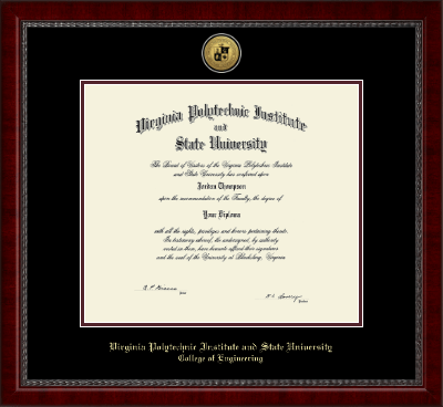 Virginia Tech diploma frame - Gold Engraved Medallion Diploma Frame in Sutton