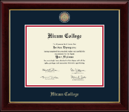 Hiram College Masterpiece Medallion Diploma Frame in Gallery