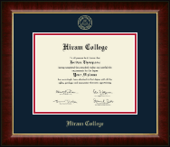 Hiram College Gold Embossed Diploma Frame in Murano