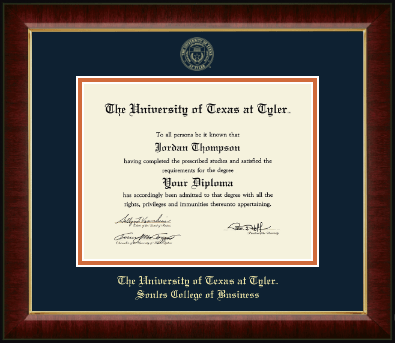 The University of Texas at Tyler diploma frame - Gold Embossed Diploma Frame in Murano