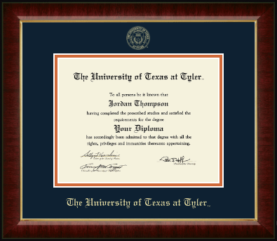 The University of Texas at Tyler diploma frame - Gold Embossed Diploma Frame in Murano