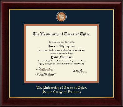 The University of Texas at Tyler diploma frame - Masterpiece Medallion Diploma Frame in Gallery