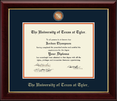 The University of Texas at Tyler diploma frame - Masterpiece Medallion Diploma Frame in Gallery