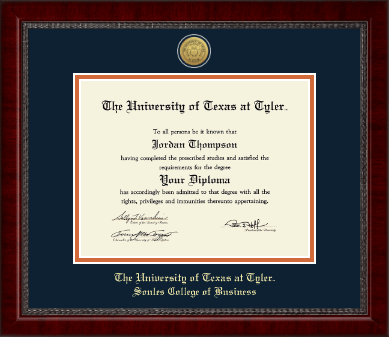 The University of Texas at Tyler diploma frame - Gold Engraved Medallion Diploma Frame in Sutton