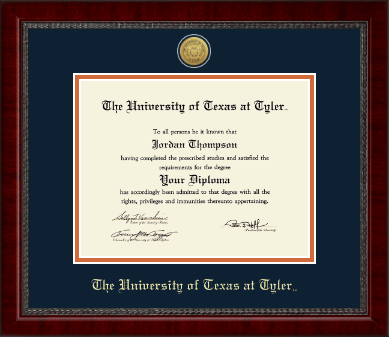 The University of Texas at Tyler diploma frame - Gold Engraved Medallion Diploma Frame in Sutton
