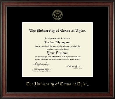 The University of Texas at Tyler diploma frame - Gold Embossed Diploma Frame in Studio
