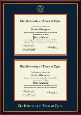 The University of Texas at Tyler diploma frame - Double Diploma Frame in Galleria