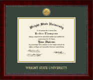 Wright State University Gold Engraved Medallion Diploma Frame in Sutton