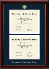 University of California Irvine Masterpiece Medallion Double Diploma Frame in Gallery