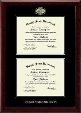 Wright State University diploma frame - Masterpiece Medallion Double Diploma Frame in Gallery