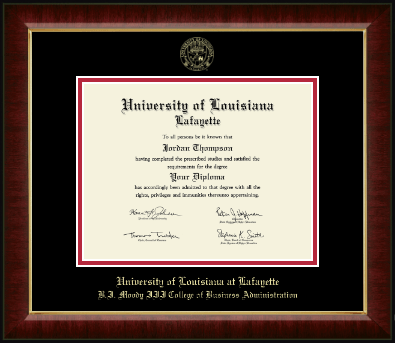 University of Louisiana Lafayette diploma frame - Gold Embossed Diploma Frame in Murano