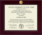 State University of New York at Oswego diploma frame - Century 23K Medallion Diploma Frame in Cordova