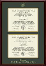 State University of New York at Oswego diploma frame - Double Diploma Frame in Galleria