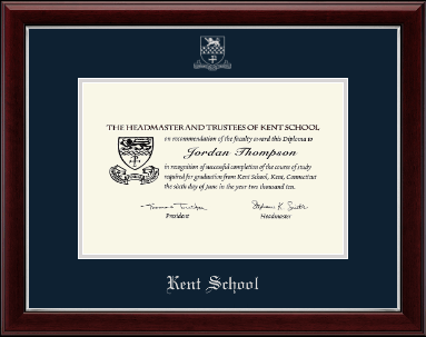 Kent School in Connecticut diploma frame - Silver Embossed Diploma Frame in Gallery Silver