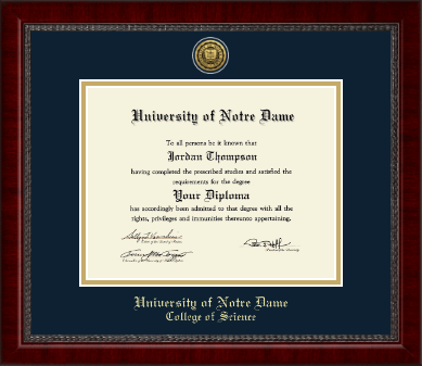 University of Notre Dame diploma frame - Gold Engraved Medallion Diploma Frame in Sutton