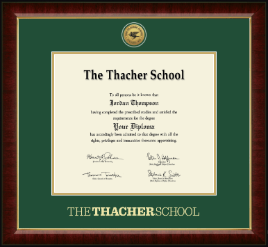 The Thacher School diploma frame - Gold Engraved Medallion Diploma Frame in Murano
