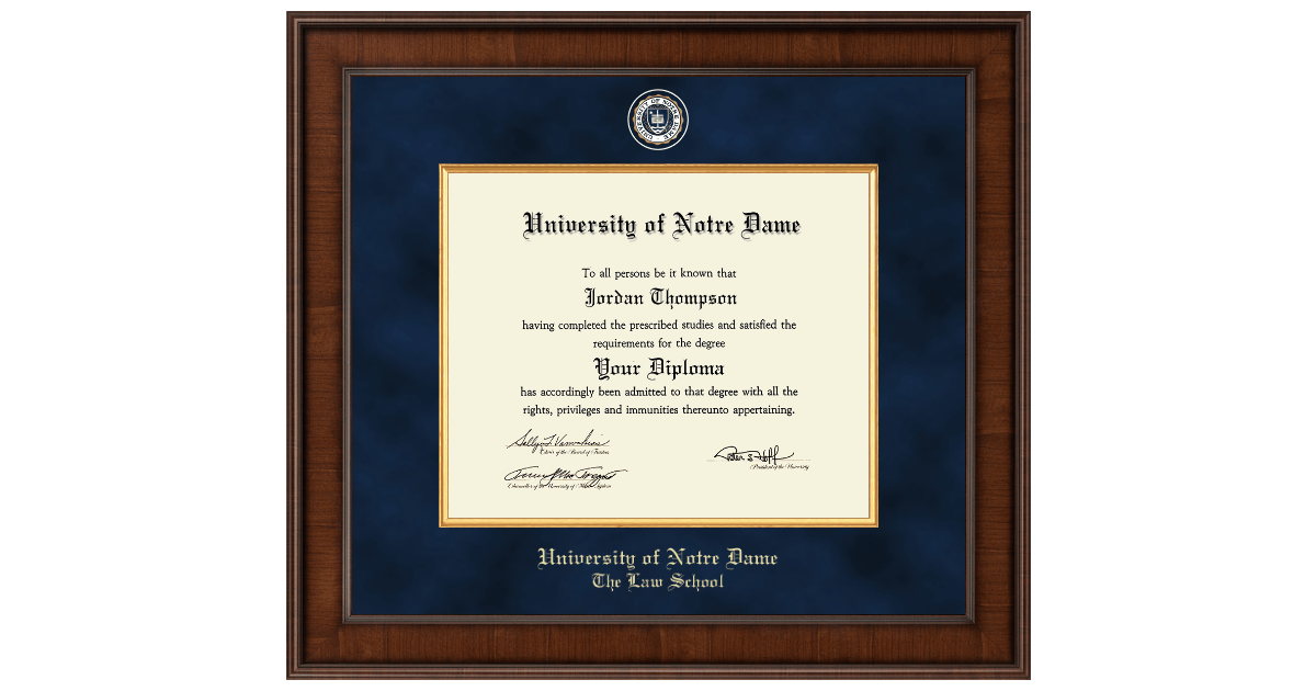 Presidential Masterpiece Diploma Frame in Madison University of Notre