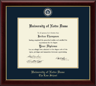 University of Notre Dame diploma frame - Masterpiece Medallion Diploma Frame in Gallery