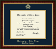 University of Notre Dame Gold Embossed Diploma Frame in Murano