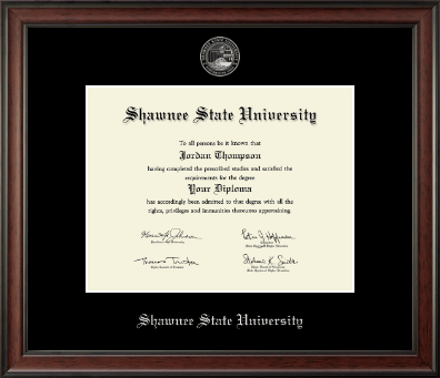 Shawnee State University diploma frame - Silver Embossed Diploma Frame in Studio