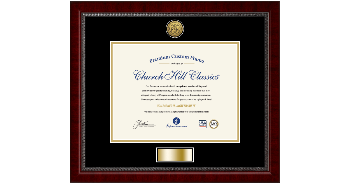 Engraved Registered Nurse Certificate Frame in Sutton Registered Nurse