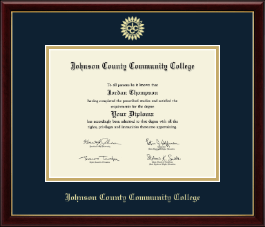 Johnson County Community College diploma frame - Gold Embossed Diploma Frame in Galleria
