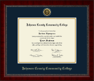 Johnson County Community College Gold Engraved Medallion Diploma Frame in Sutton