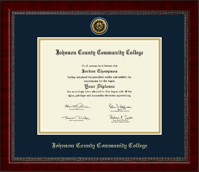 Johnson County Community College diploma frame - Gold Engraved Medallion Diploma Frame in Sutton