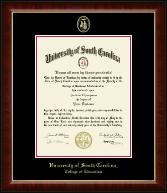 University of South Carolina diploma frame - Gold Embossed Diploma Frame in Murano