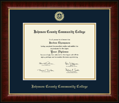 Johnson County Community College diploma frame - Gold Embossed Diploma Frame in Murano