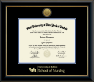 University at Buffalo diploma frame - Gold Engraved Medallion Diploma Frame in Onyx Gold