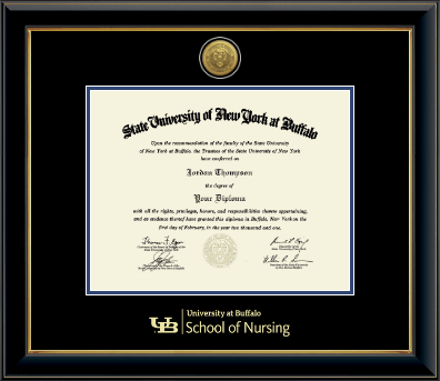 University at Buffalo diploma frame - Gold Engraved Medallion Diploma Frame in Onyx Gold