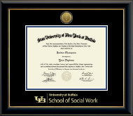 University at Buffalo diploma frame - Gold Engraved Medallion Diploma Frame in Onyx Gold