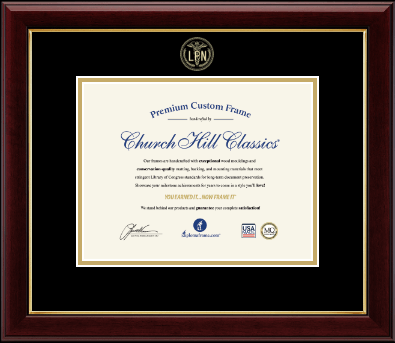 Licensed Practical Nurse Certificate Frame and Gifts certificate frame - Embossed Licensed Practical Nurse Certificate Frame in Gallery