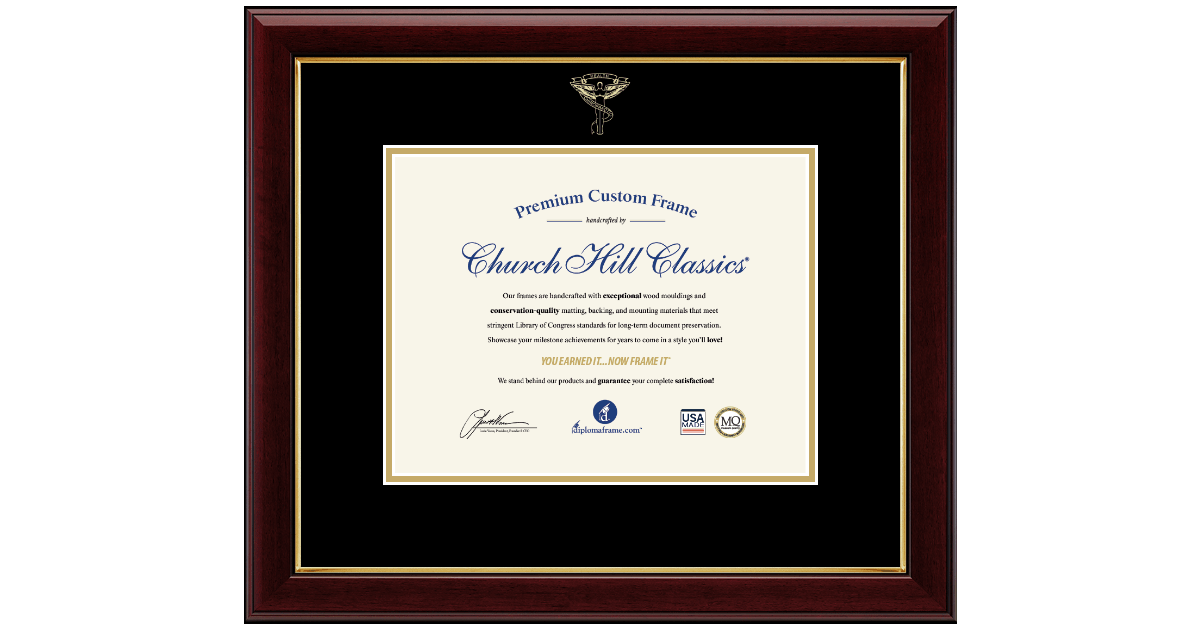 Embossed Chiropractic Certificate Frame in Gallery Chiropractic