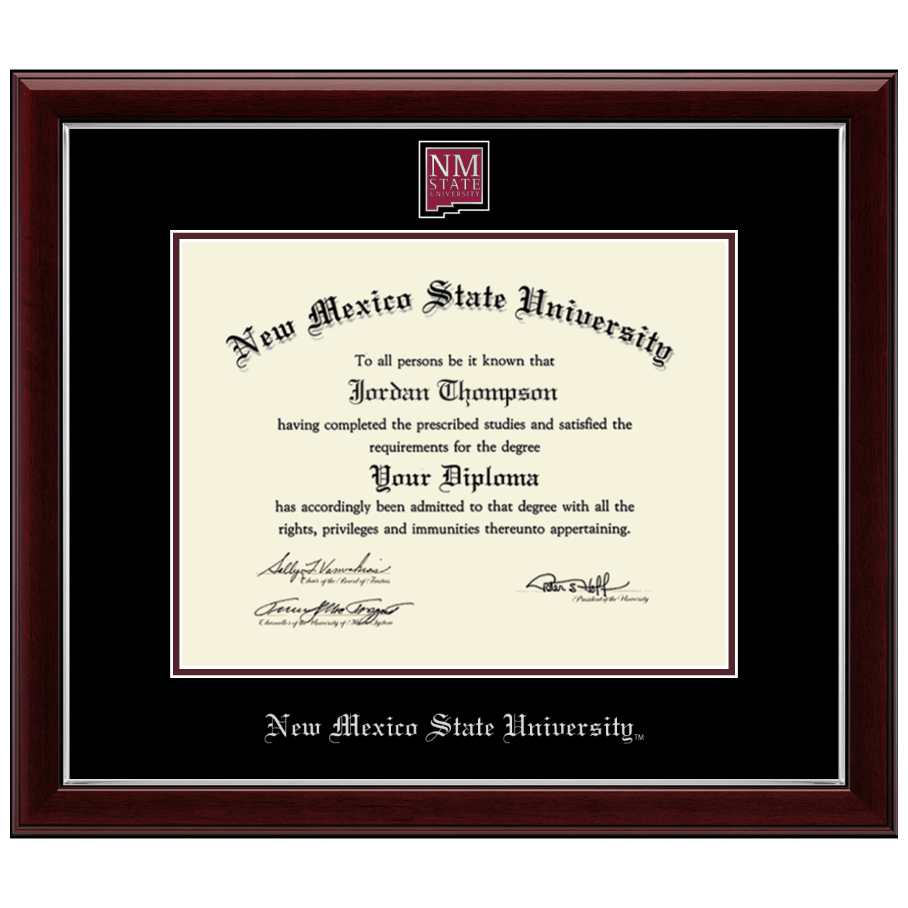 Masterpiece Medallion Diploma Frame in Gallery Silver New Mexico State University in Las Cruces