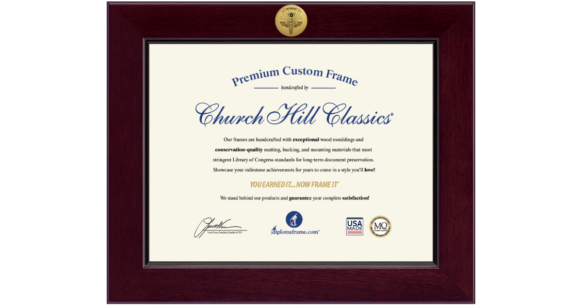 Century Optometry Certificate Frame in Cordova Optometry Certificate