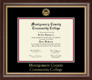 Montgomery County Community College Gold Engraved Medallion Diploma Frame in Hampshire