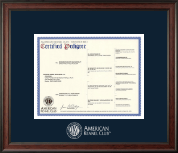 American Kennel Club certificate frame - Silver Embossed Pedigree Frame in Studio