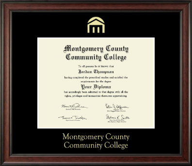 Montgomery County Community College diploma frame - Gold Embossed Diploma Frame in Studio