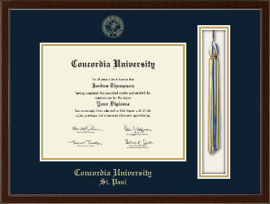 Concordia University Saint Paul Minnesota diploma frame - Tassel & Cord Diploma Frame in Delta