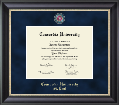 Concordia University Saint Paul Minnesota diploma frame - Regal Edition Diploma Frame in Noir