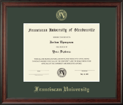 Franciscan University of Steubenville Gold Embossed Diploma Frame in Studio