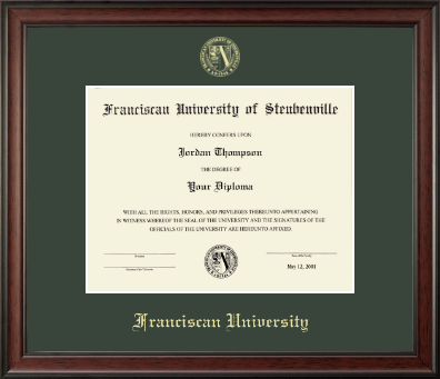 Franciscan University of Steubenville diploma frame - Gold Embossed Diploma Frame in Studio