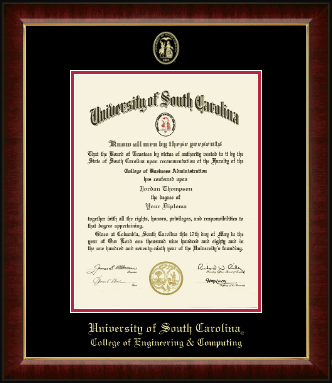 University of South Carolina diploma frame - Gold Embossed Diploma Frame in Murano