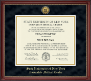 SUNY Downstate Medical Center Gold Engraved Medallion Diploma Frame in Kensington Gold