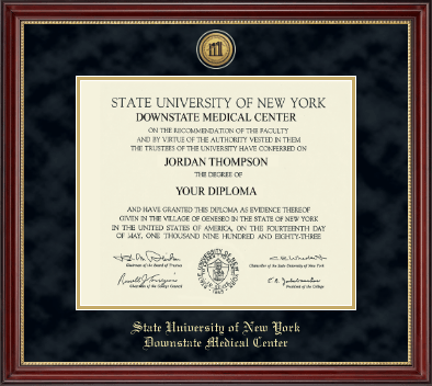 SUNY Downstate Medical Center diploma frame - Gold Engraved Medallion Diploma Frame in Kensington Gold
