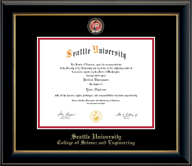 Seattle University diploma frame - Masterpiece Medallion Diploma Frame in Onyx Gold